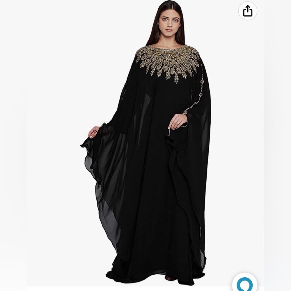 morrocan arab black kaftan jalabiya abaya